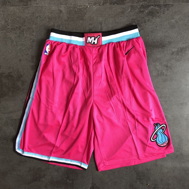 Men NBA Miami Heat Pink Nike Shorts 0416